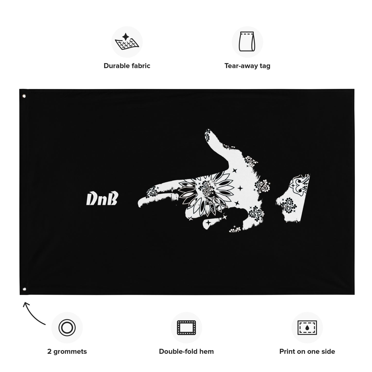 DnB Gun Finger - Flag - Acc
