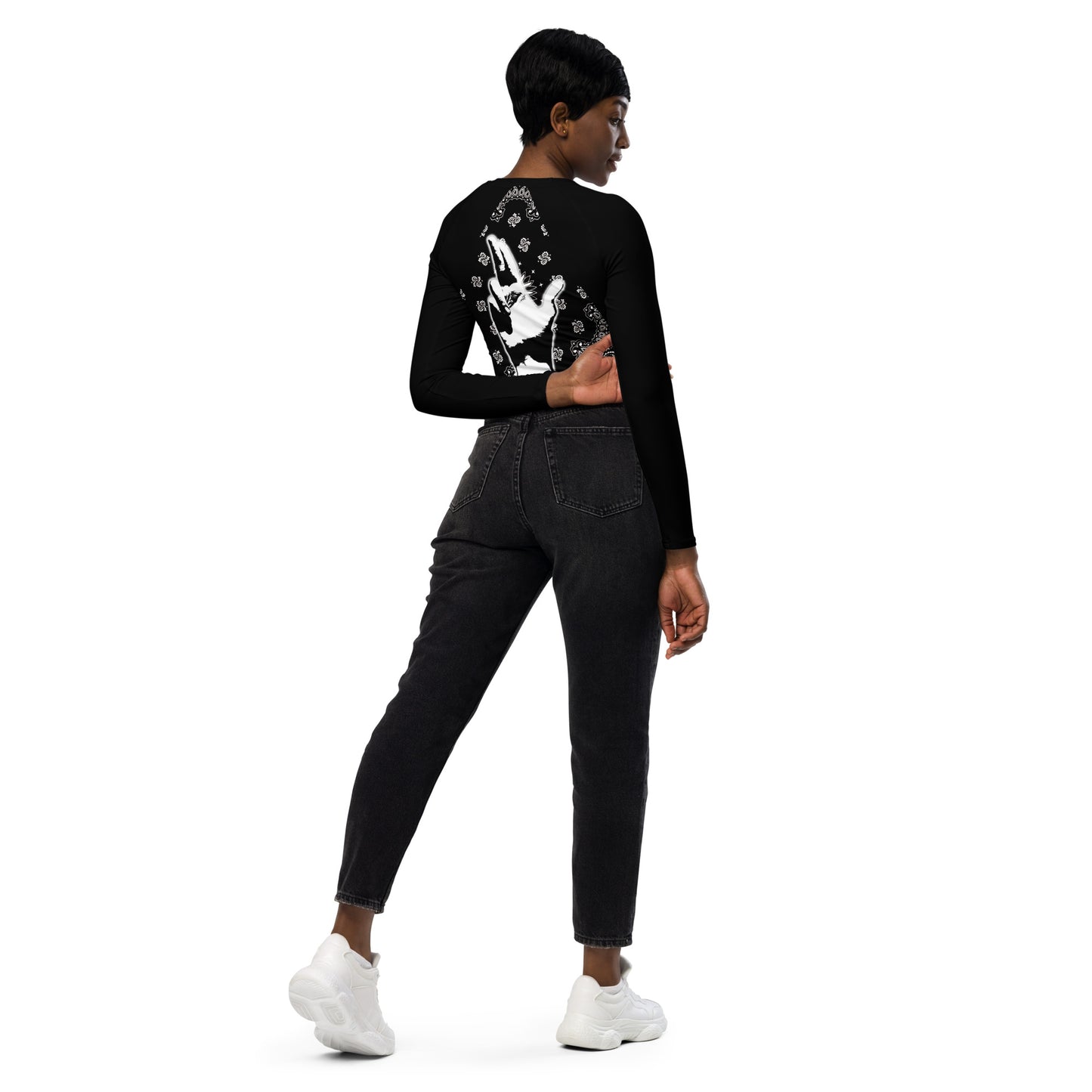 Tri-Logo Paisley - Women's Recycled long-sleeve crop top
