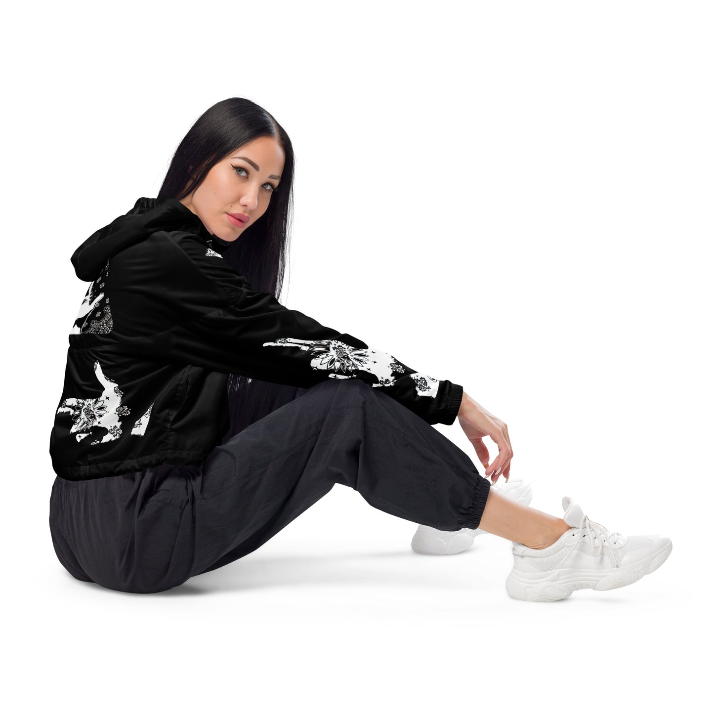 Paisley-Gun Finger -DnB - Women’s cropped windbreaker