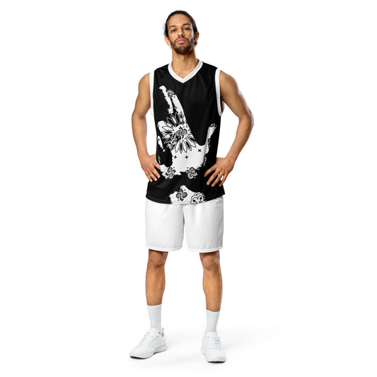 Paisley-Gun Finger - Recycled unisex basketball jersey