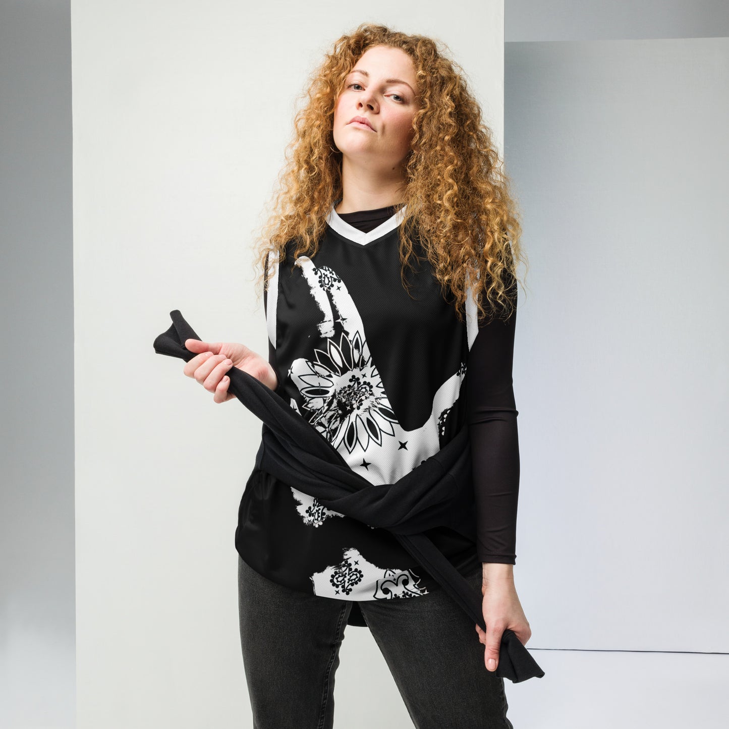 Paisley-Gun Finger - Recycled unisex basketball jersey