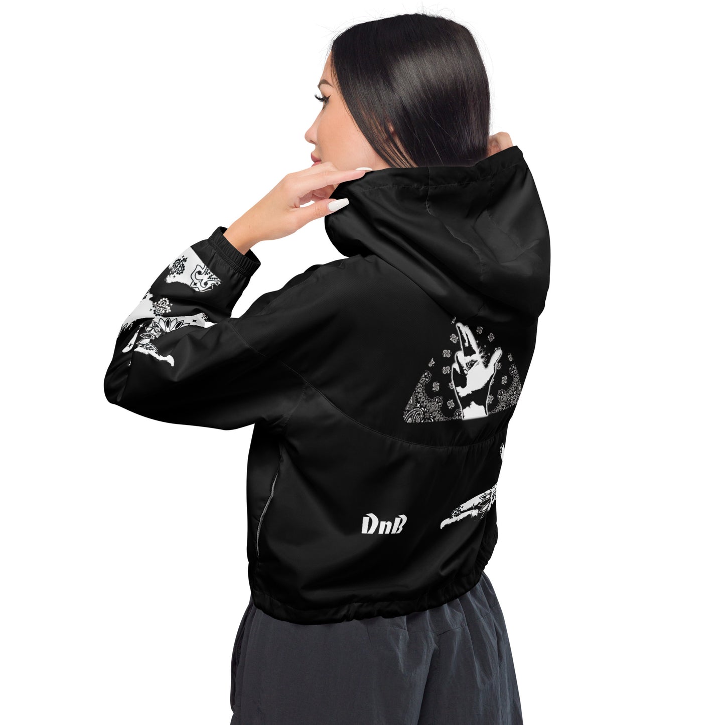 Paisley-Gun Finger -DnB - Women’s cropped windbreaker